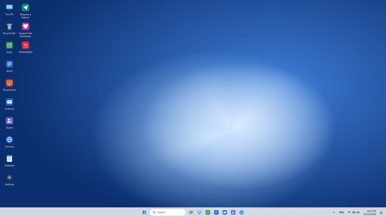 WINDESK screen — Default country desktop