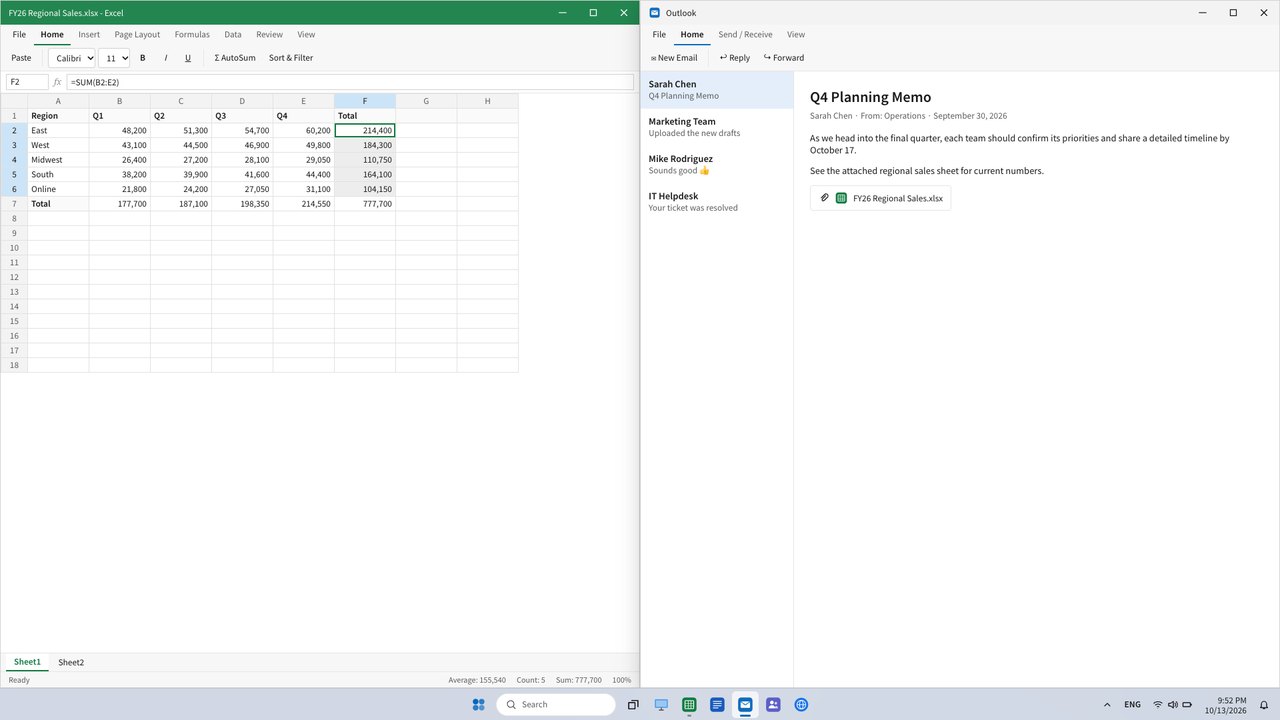 WINDESK screen — Manager — sheet, mail